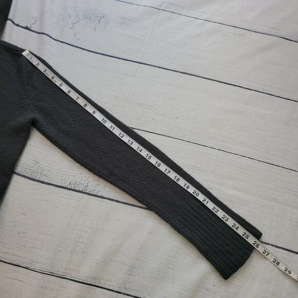 Roots 73 Size M Hooded V-Neck Knit Sweater Wood Bead Tie Drawstring Hem - Picture 7 of 10